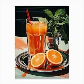 Orange Juice Vintage Cookbook Style 3 Canvas Print