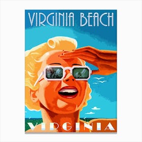 Sunny Virginia, Sunglasses Girl Canvas Print