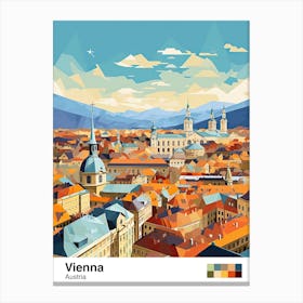 Vienna, Austria, Geometric Illustration 1 Poster Canvas Print