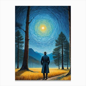 A Man Stands In The Wilderness Vincent Van Gogh Painting (12) Canvas Print