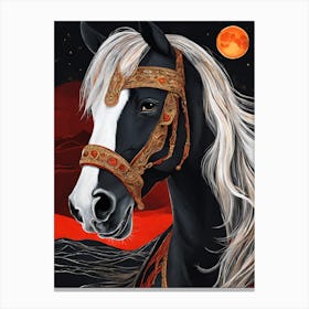 Horse With Moon 2 Canvas Print