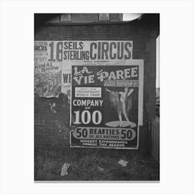 Untitled Photo, Possibly Related To Sign Pasted On Building, Aledo, Illinois By Russell Lee Canvas Print