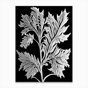 Wormwood Leaf Linocut 2 Canvas Print