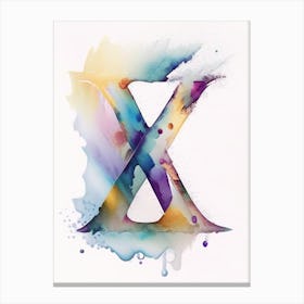 X, Letter, Alphabet Storybook Watercolour 4 Canvas Print