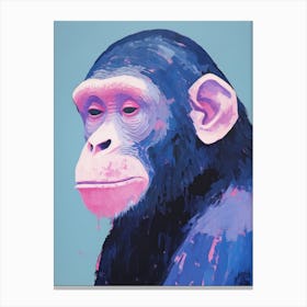 Playful Illustration Of Chimpanzee For Kids Room 4 Canvas Print
