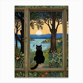 William Morris Cat In The Window 1 Canvas Print