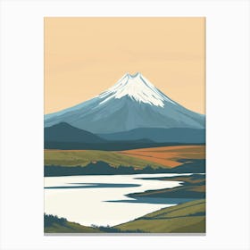 Cotopaxi Ecuador Color Line Drawing (6) Canvas Print