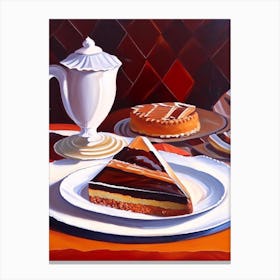 Dobos Torte Bakery Product Acrylic Painting Tablescape Canvas Print
