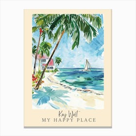 My Happy Place Key West 2 Travel Poster Canvas Print
