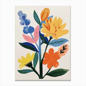 Painted Florals Celosia 2 Canvas Print