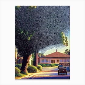 Inglewood, City Us  Pointillism Canvas Print