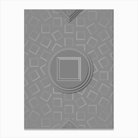 Geometric Glyph Sigil with Hex Array Pattern in Gray n.0135 Canvas Print