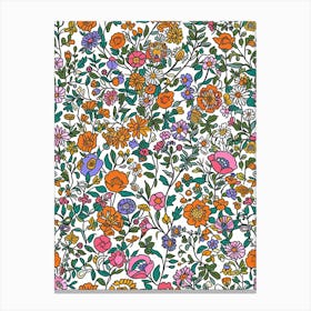 Blossom Bounty London Fabrics Floral Pattern 1 Canvas Print