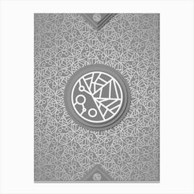Geometric Glyph Abstract with Hex Array Pattern in Gray n.0193 Canvas Print