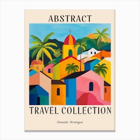 Abstract Travel Collection Poster Granada Nicaragua 1 Canvas Print