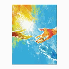 Two Hands Reaching For Each Other 1 Canvas Print