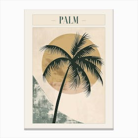 Palm Tree Minimal Japandi Illustration 2 Poster Canvas Print
