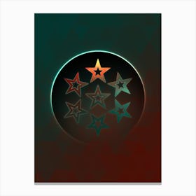 Geometric Neon Glyph on Jewel Tone Triangle Pattern 259 Canvas Print