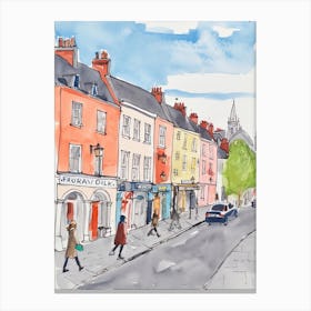 Dublin, Dreamy Storybook Illustration 1 Canvas Print