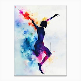 Dancer Silhouette Watercolor Painting Canvas Print