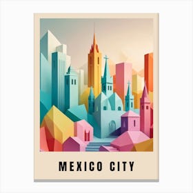 Mexico City Travel Poster Low Poly (17) Canvas Print