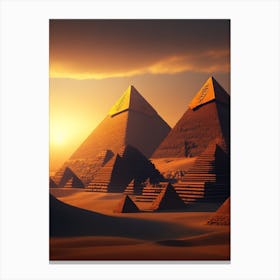 Rpg 40 Gothic Ancient Egyptian 3 Pyramids During Sunset 8k Res 0 Canvas Print