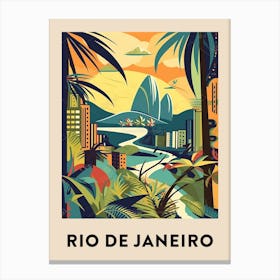 Rio De Janeiro 3 Vintage Travel Poster Canvas Print