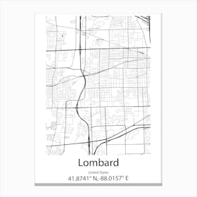 Lombard,United States Minimalist Map Leinwandbild