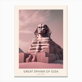 Great Sphinx Of Giza Egypt Travel Poster Canvas Print