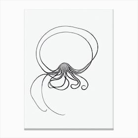 Bioluminescent Octopus Black & White Drawing Canvas Print