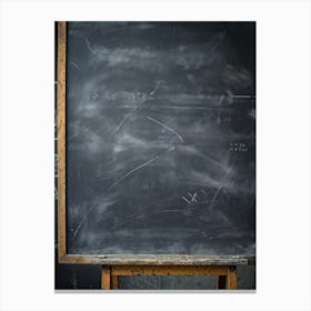 Abstract Communication Captured In A Photo Closeup Of A Grey Slate Smooth Smudged Chalk Surface De (1) Canvas Print