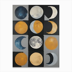 Retro Abstract Moons 1 Canvas Print