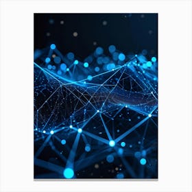 Abstract Digital Datum Web Displaying A Three Dimensional Mesh Of Connections Symbolizing Ai Networ (3) Canvas Print