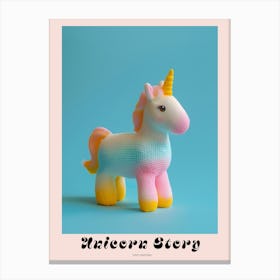 Pastel Knitted Unicorn 2 Poster Canvas Print