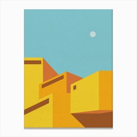 Minimal art Yellow City In The Sky Canvas Print