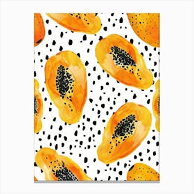 Seamless Pattern With Papayas 1 Canvas Print