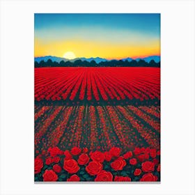 Red Roses At Sunset Canvas Print