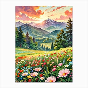 Flowering Meadow 1 Canvas Print