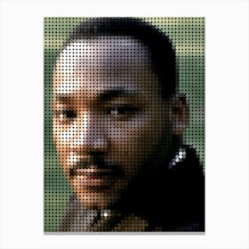 Martin Luther King Jr In Style Dots Canvas Print