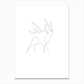 Lone Deer, Line Art, Outline, Art, Nature, Wall Print Canvas Print