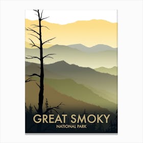 Great Smoky National Park Vintage Travel Poster 10 Canvas Print