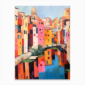 Girona Spain 3 Fauvist Painting Canvas Print