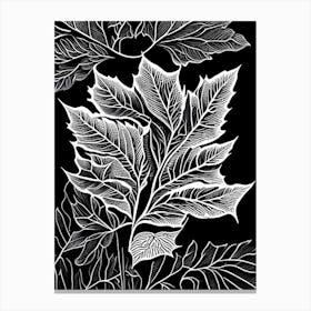 Silverberry Leaf Linocut 1 Canvas Print