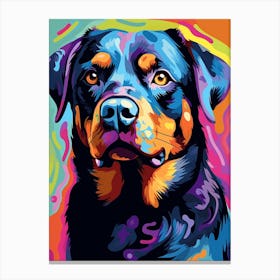 Colourful Rottweiler 2 Canvas Print