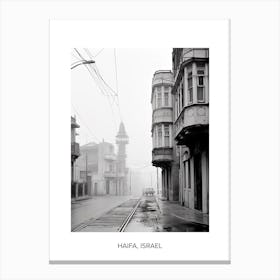 Poster Of Izmir, Turkey, Photography In Black And White 4 Canvas Print