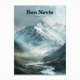 Ben Nevis Scotland Mountain Travel Illustration Canvas Print