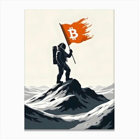 Bitcoin Man In Space Canvas Print