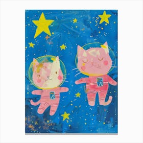 Two Cats In Space Canvas Print