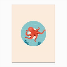 Letter O Octopus Canvas Print