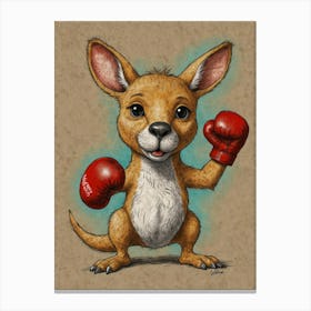 Kangaroo With Boxing Gloves Canvas Print